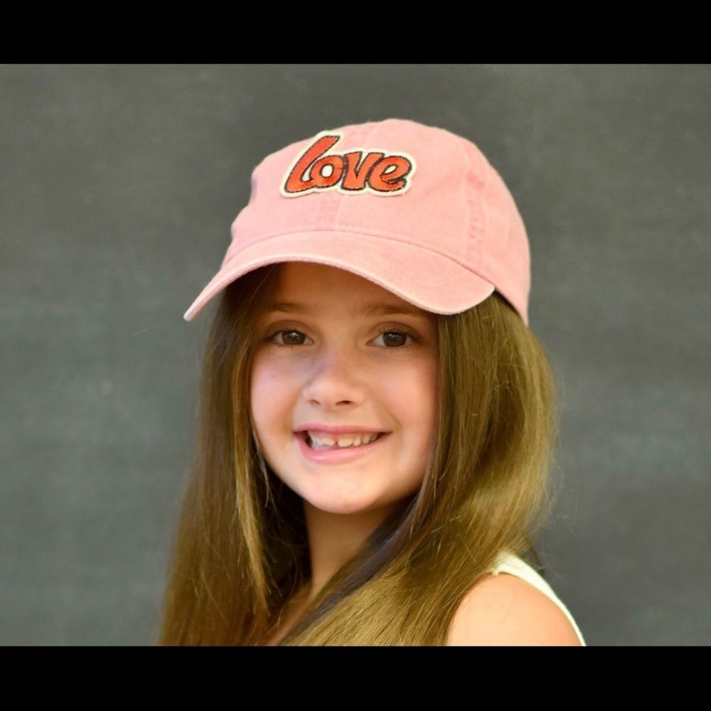 Washed Blush Pink Baseball Hat W/ Love Patch - Picture 3 of 5